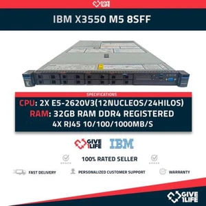 Servidor Rack IBM X3550 M5 8SFF 2xE5-2620V3 + 32GB DDR4 + M5210 + 2PSU 5463-AC1 - Bild 1 von 9