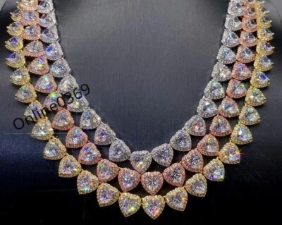 Nueva Llegada Para Hombre 20" Cadena Eslabón Corazón en Circonita Cúbica Regalo Gratis Plata 925 Foto 1 de 4