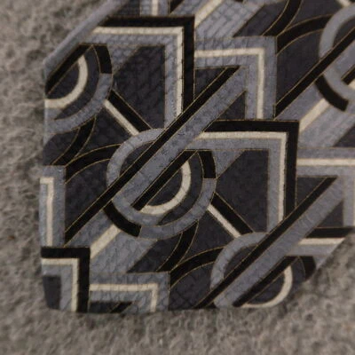 Henry Grethel 领带灰色几何图案 100% 真丝 3.75 — 第 1/4 张图片