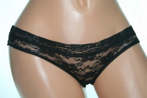 Sheer Black Bikini Panty with Floral Lace all over it Size 6/8 - Picture 1 of 2