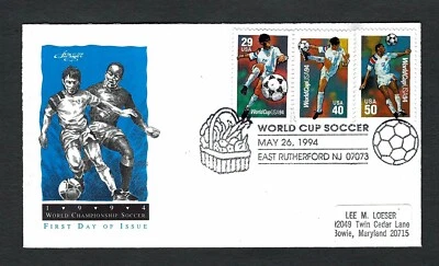 1934 FDC sc 2834-2836 World Cup Soccer First Day Cover Artmaster Cachet - Image 1 of 2