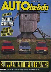 AUTO HEBDO Nr. 420 17.05.1984 GOLF GTI LANCIA DELTA HF R11 TURBO - Bild 1 von 1