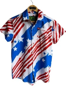 DIXXON Youth FLANNEL LARGE “The O.G." SHORT SLEEVE PARTY SHIRT OG MERICA' - Picture 1 of 8