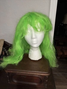 Wig Neon Green Long Bangs Cosplay Dress-up Halloween Costume - Picture 1 of 2