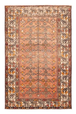 Alfombra oriental vintage anudada a mano alfombra tradicional de lana de 4'4" x 6'8" Foto 1 de 4