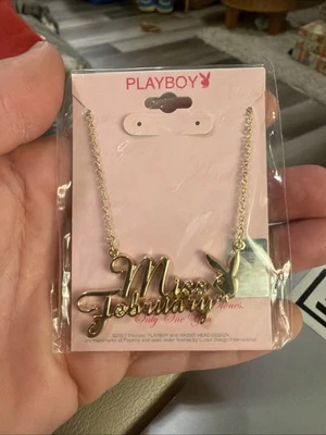 Collar Playboy MISS FEBRERO Conejito Colgante Chapado en Oro Piedra de Nacimiento Amatista Foto 1 de 2