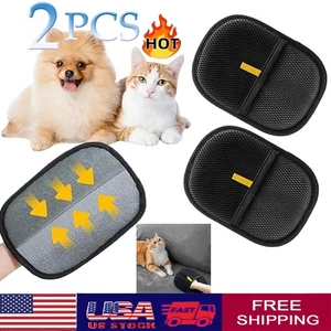 Guantes electrostáticos depilación para mascotas cepillo, guante de aseo de mascotas de doble cara TR - Imagen 1 de 13