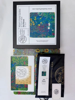 Nautilus Puzzle- Klimt's Farm Garden - 324 Piece Wood Jigsaw Puzzle - Image 1 of 4