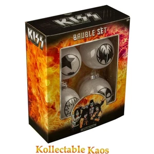 Kiss - Christmas Baubles Set of 4 - Picture 1 of 2