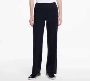 Pantalones de pierna ancha para mujer Sarah Pacini "Chloé" negros 475 $ precio de venta sugerido por el fabricante talla XS (4-6) NUEVOS CON ETIQUETAS - Imagen 1 de 12
