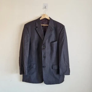 Ermenegildo Zegna Blazer Wool Jacket Mens UK42 Purple Pin Striped Saks Fifth Ave - Picture 1 of 12