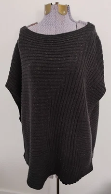 PureJill J. Jill Mezcla de Lana Poncho Estilo Suéter Chaleco Para Mujer XL Lagenlook Cuadrado Foto 1 de 4