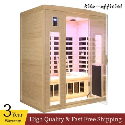 Low EMF Far Infrared Sauna Room 3 Person Home Sauna Spa Detox Therapy 2130W - Image 1 of 4
