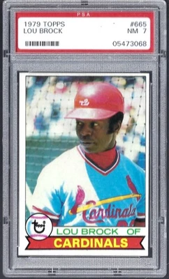1979 Topps #665 Lou Brock PSA Near Mint 7 - Image 1 of 2