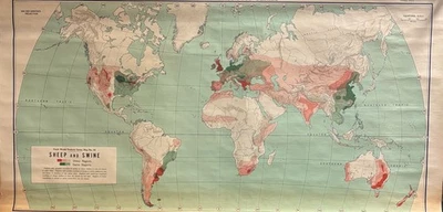 Mapa de tela vintage 1 capa mundo vintage, salvamento, antiguo, antiguo.  Foto 1 de 3