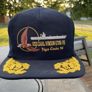 Cappello berretto made in USA USS Carl Vinson CVN 70 nave marina snapback vintage uovo strapazzato - Foto 1 di 13