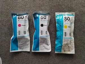 NETTOYANT TÊTE D'IMPRESSION HP 80 NOIR C4820A, MAGENTA C4822A ET JAUNE C4823A UNIQUEMENT. NEUF - Photo 1/2