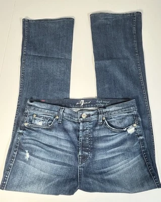 Jeans bootcut vintage de cintura alta lavado oscuro talla 30 7 For All Mankind Foto 1 de 4