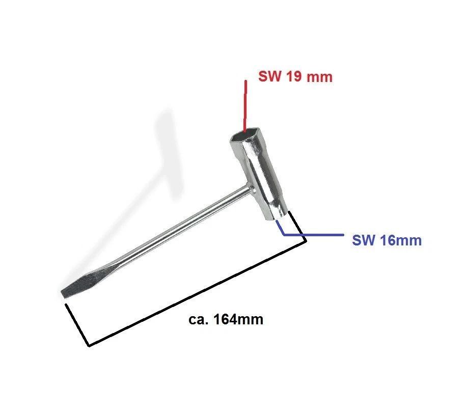 RATIOPARTS-ERSATZTEILE-VERTRIEBS GMBH Zündkerzenschlüssel 16/19, lang Motorsense 4 Takt Motorspritze mOtorsense Sense