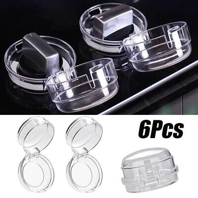 6PCS Gas Stove Oven Knob Cover Padlock Lid Lock Protector Baby Kitchen Safety • 6.69£