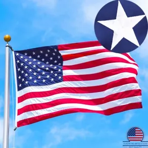 4x6 piedi bandiera americana qualità MADE USA stelle ricamate a righe cucite - Foto 1 di 5