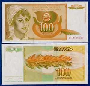 Yugoslavia, 100 Dinara, 1990, P-105, Prefix ZA UNC Replacement Banknote - Bild 1 von 3