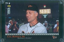 1996 Upper Deck Collectors Choice CAL RIPKEN JR Orioles 2131 Games 3 1/2 x 5