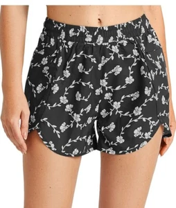 BALEAF Womens Sz L Black Floral 3" Quick Dry Mesh Swim Shorts Tankini Bottom NWT - Picture 1 of 7