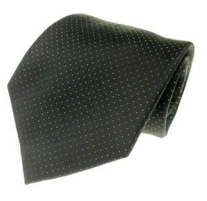 DONALD J TRUMP [ SIGNATURE COLLECTION ] men's tie 100% Silk black with gold dot - Foto 1 di 6