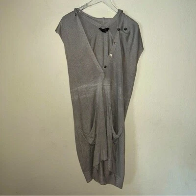 Diesel Negro Oro Etiqueta Gris Abotonado Suéter Vestido Con Capucha Talla Mediana Foto 1 de 4