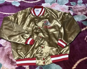 Vintage 90s NFL Chalk Line San Francisco 49ers Satin Football Jacket XL Rare🔥 - Picture 1 of 13