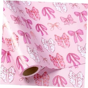 Valentine's Bow Wrapping Paper Roll, Pink Bows Design Gift Valentine's - Bows - Picture 1 of 7