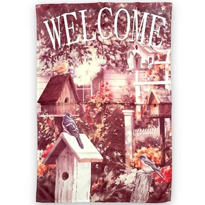40x28 Welcome Spring Outdoor Flag Bird, Floral & Bird House Flag - Picture 1 of 1