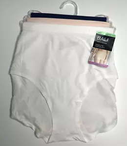 Bali 3 Pair Brief Comfort Revolution EasyLite Panty Sz XL/8 White Blue DFESB3 - Picture 1 of 5