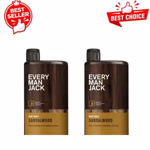 Every Man Jack Sandalwood Hydrating Body Wash For Men for All Skin Types, 2 PACK - Picture 1 of 11