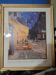 1960’s Vintage Van Gogh THE CAFE framed glass by crystal art gallery 21.5x 17.5 - Picture 1 of 4