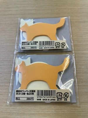 New muji sticky notes 60sheets×2pc  cat shape made in Japan - Image 1 of 2