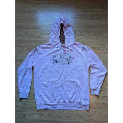 John Deere Pink Pullover Hoodie Size XL Graphic Nothing Runs Like Deere SEE DESC - Image 1 of 4