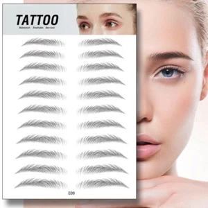 11Pairs 3D Hair-like Eyebrow Tattoo Sticker False Waterproof Lasting Makeup US - Picture 1 of 19