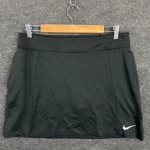 Nike Womens Skirt Size M Black Skort Dri-Fit Activewear Tennis Swoosh Pockets - Picture 1 of 12