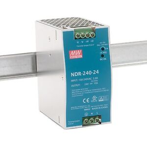 NDR-240-24 Din-Rail power supply 240W 24Vdc 2.4A ; MeanWell, PSU, Incl VAT