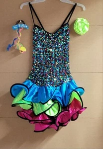 Colorful Princess Pageant Party Show Dance Costume Medium Child Hair Accessories - Picture 1 of 11