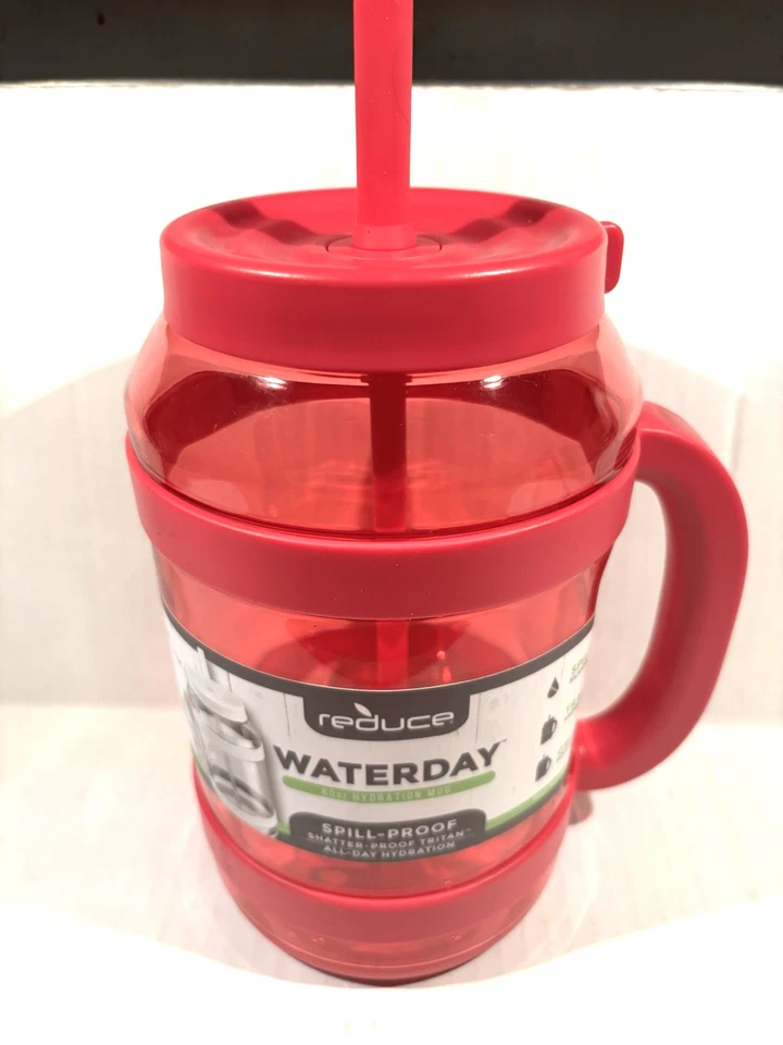 Reduce 80oz Waterday Water Bottle With Handle & Straw Pink Spill Proof