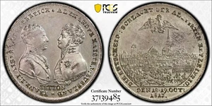 Saxony Russia NGC 1813 MS 64 City View Medal Battle of Leipzig Jeton Very Rare - Picture 1 of 8