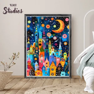 Abstrakt Bunt Himmel Gerahmt Wandbild Poster Leinwanddruck Bild Wohndeko - Bild 1 von 8