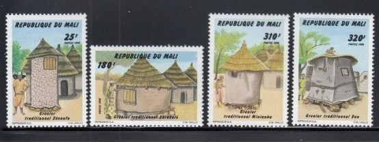 Juego de cabañas de almacenamiento tradicionales MALI MNH Foto 1 de 1