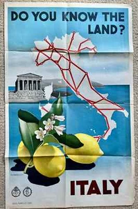 Original Vintage ENIT Travel Poster Do You Know The Land? ITALY Lemons c.1935 - Picture 1 of 3