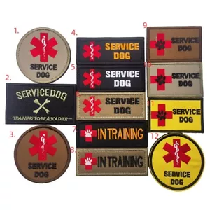 Embroidered Service Working Dog In Training Hook Loop Badge Back Fastener Patch - Picture 1 of 15