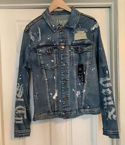 SI TU WANT Giacca denim lavaggio indaco da uomo taglia L prezzo al dettaglio al dettaglio $165,00 - Foto 1 di 8