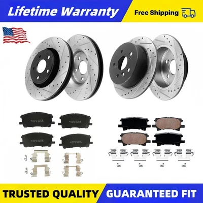 Front Rear Drilled Brake Rotors Pads for 2004 Lexus RX350 RX330 Toyota Highland - Image 1 of 4